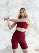 HERA - SCRUNCH SHORT - MAROON - VECTOR SPORTSWEAR